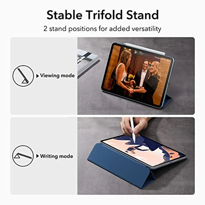 ESR for iPad Pro 12.9 6th/5th/4th Gen, iPad Air 13 Inch Case M3/M2 (2025/2024), Powerful Magnetic Attachment, Slim Trifold Stand Case, Supports Pencil Pro & Pencil (USB-C), Rebound Series, Navy Blue by ESR - Image 3