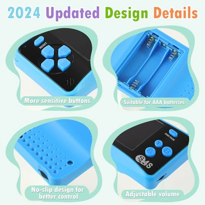 X-JOYKIDS Handheld Game for Kids Ages 4-10, 2025 Upgraded, 142 Classic Mini Games, TV Output, 2.5" LCD Screen, Portable Arcade System, Birthday for Children-Blue by X-JOYKIDS - Image 4
