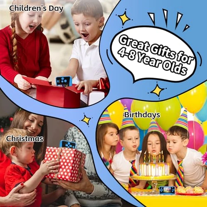 X-JOYKIDS Handheld Game for Kids Ages 4-10, 2025 Upgraded, 142 Classic Mini Games, TV Output, 2.5" LCD Screen, Portable Arcade System, Birthday for Children-Blue by X-JOYKIDS - Image 5