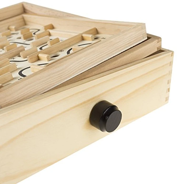 Labyrinth Game - Wooden Puzzle Maze with Two Steel Marbles - 11” x 9.25” Compact Handheld Labyrinth - Classic Mind-Challenging Kids Games for Ages 6 and Up by Hey Play by HEY! PLAY! - Image 4