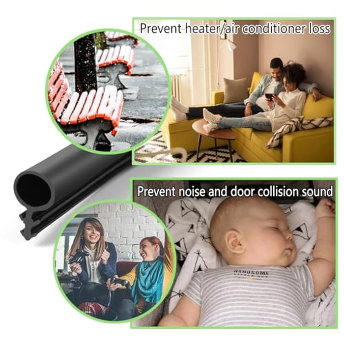 Windows Kerf Weather Stripping Seal Strip, Bulb Bubble Kerf Mount, TPE Flange Easily Applied to Door Frame Card Slot Installation (1/4" Bulb Diameter x 30' Long, Black) by Gangdise - Image 5