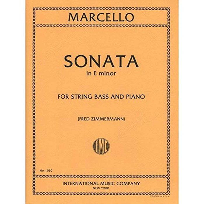 Marcello: Sonata in E minor Op. 1 No. 2 for Bass and Piano by International Music Company - Used - Like New condition - US$17.09