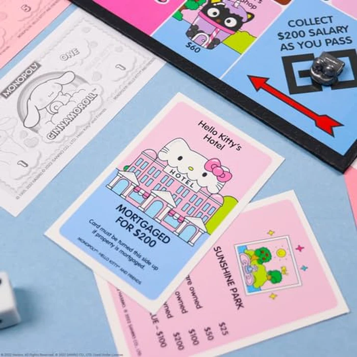 Monopoly: Hello Kitty and Friends, Buy, Sell, Trade Buildings from The Animated Series, Featuring My Melody, Badtz-Maru, Keroppi, Classic Monopoly Game, Officially-Licensed Hello Kitty Merchandise by USAOPOLY - Image 4