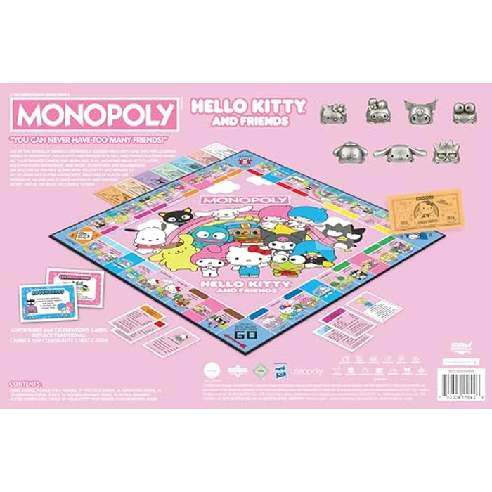 Monopoly: Hello Kitty and Friends, Buy, Sell, Trade Buildings from The Animated Series, Featuring My Melody, Badtz-Maru, Keroppi, Classic Monopoly Game, Officially-Licensed Hello Kitty Merchandise by USAOPOLY - Image 7