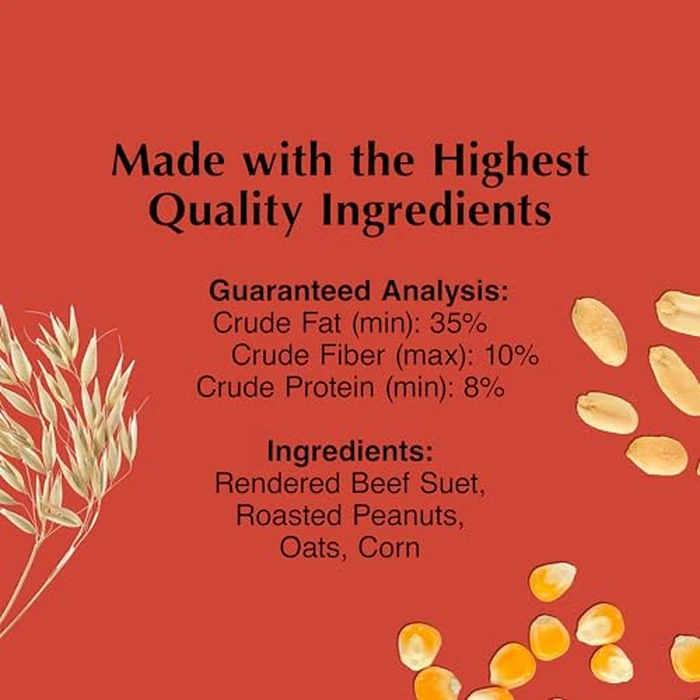 C&S Peanut Suet Treat, Suet Cakes for Wild Birds Including Nuthatches, Woodpeckers and Chickadees, Pack of 8 by C&S - Image 2