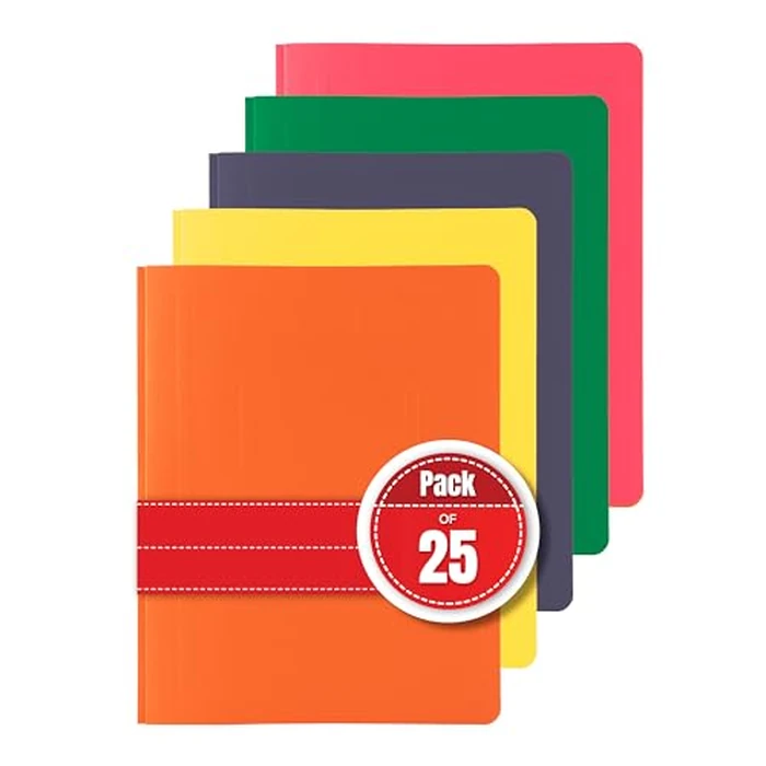 Hilroy 3-Prong Report Covers, 8-1/2" x 11", 25 Per Pack, Assorted Colours (06249) by Hilroy - Used - Like New condition - CA$17.03