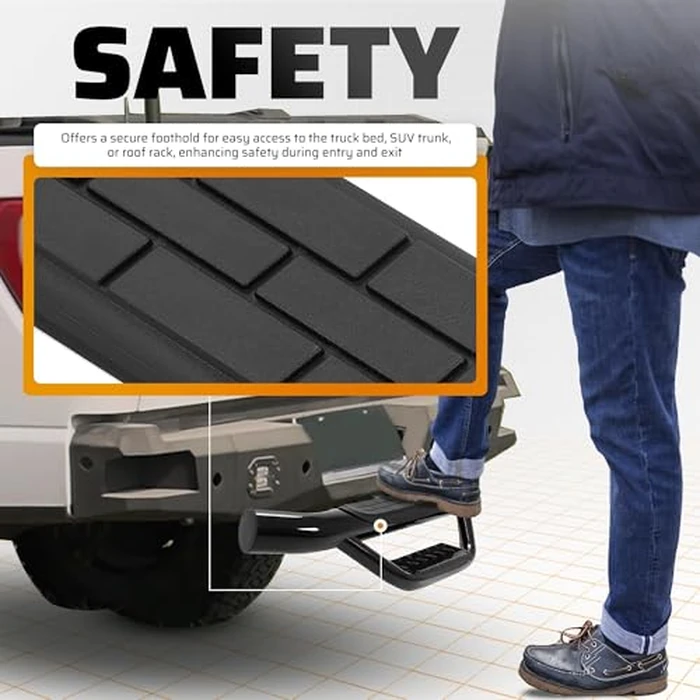 ECOTRIC Universal Bumper Trailer Hitch Step for SUV Trucks Pickups with 2 Inch Receiver, Solid with Hitch Pin & U-Bolts Stabilize, Tow Rear Bumper Guard Protector Steel by ECOTRIC - Image 9