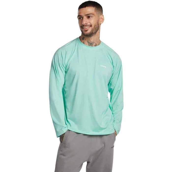 Hoseg Men's Polo Long Sleeve UV Shield (L) - Caribe by Hoseg - Image 2