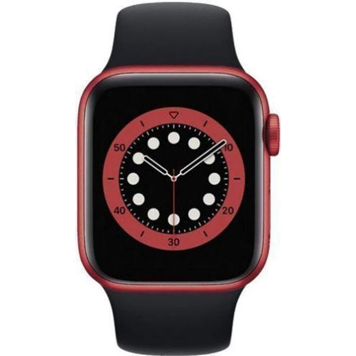 Apple Watch Series 6 (Cellular + GPS) - 32GB - 40mm - Red Aluminum Case with Black Rubber Sport Band by Apple - Refurbished - Acceptable condition - US$111.94