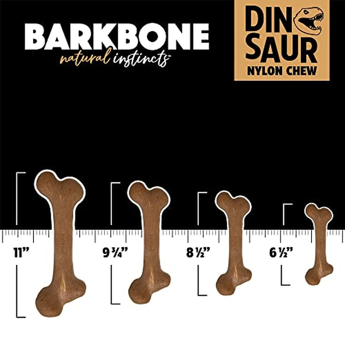 Pet Qwerks Dinosaur BarkBone - Nylon Dog Bone for Aggressive Chewers - Bacon Flavor - 9.75" by Pet Qwerks - Image 5