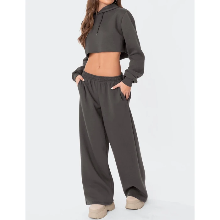 LOMON Wide Leg Sweatpants Women Fleece Sweat Pants Fall Spring Clothes 2026 Teen Girl Baggy Jogger Sweatpant with Pockets (Deep Grey, S) by LOMON - Image 10