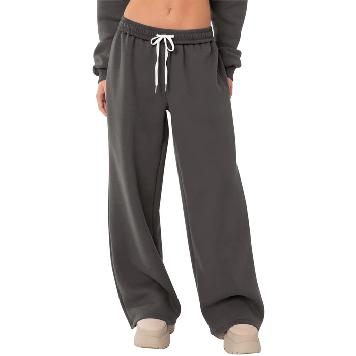 LOMON Wide Leg Sweatpants Women Fleece Sweat Pants Fall Spring Clothes 2026 Teen Girl Baggy Jogger Sweatpant with Pockets (Deep Grey, S) by LOMON - Used - Like New condition