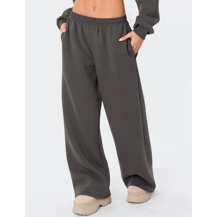 LOMON Wide Leg Sweatpants Women Fleece Sweat Pants Fall Spring Clothes 2026 Teen Girl Baggy Jogger Sweatpant with Pockets (Deep Grey, S) by LOMON - Image 4