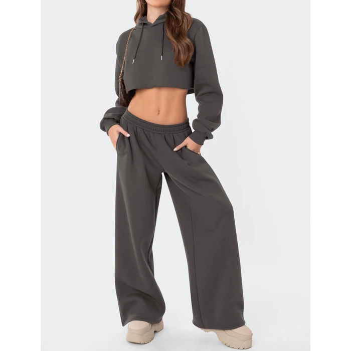 LOMON Wide Leg Sweatpants Women Fleece Sweat Pants Fall Spring Clothes 2026 Teen Girl Baggy Jogger Sweatpant with Pockets (Deep Grey, S) by LOMON - Image 7