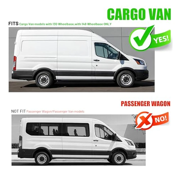 HECASA Door Scuff Plate Compatible with 2015-2025 Ford Transit 150 250 350 350 HD E Replacement for CK4Z-6113228-AG Passenger Side by HECASA - Image 2