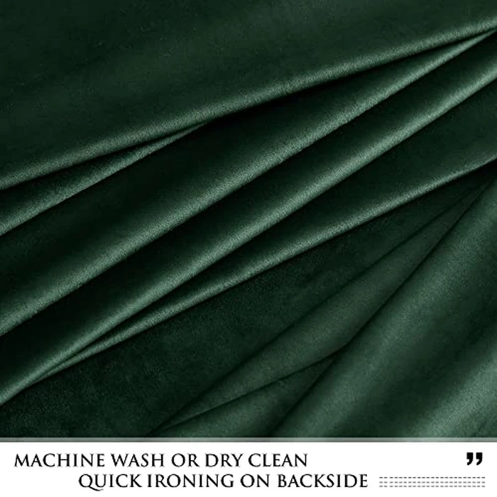 StangH Velvet Curtains 108 inches Long - Dark Green Bedroom Blackout Curtains Super Soft Home Decor Thermal Insulated Back Tab Window Curtain for Living Room, Dark Green, W52 x L108, 2 Panels by StangH - Image 7