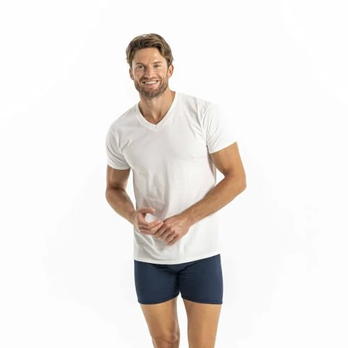 Gildan Men's V-Neck T-Shirts, Multipack, Style G1103, White (6-Pack), Large by Gildan - Image 2