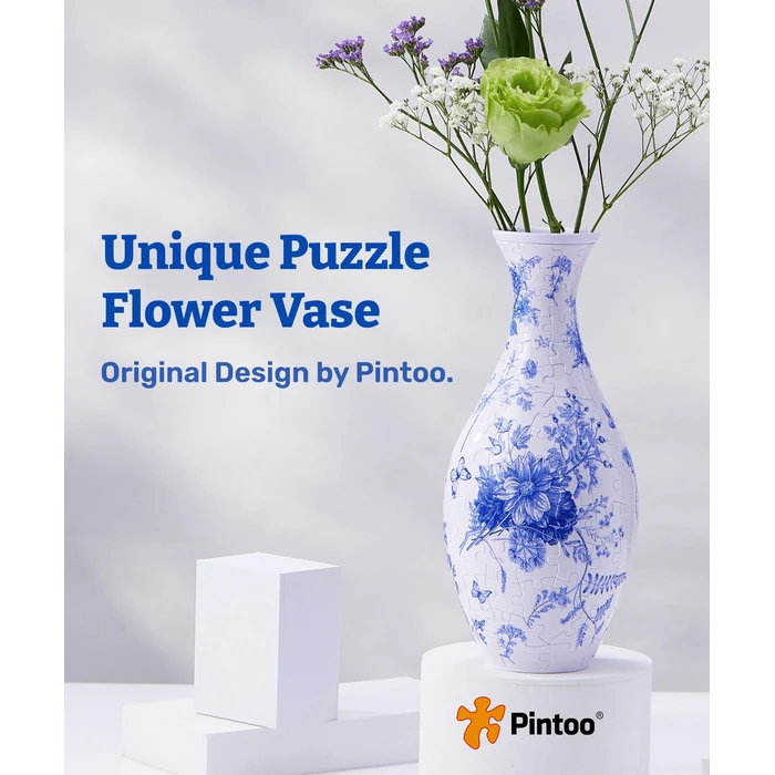 Pintoo 3D Puzzle Vase Unique Flower Vase Made by 160 Curved Plastic Puzzle Pieces House Warming Gift for Flower Arrangements and Home Decoration, for Mom [S1033] (Classic, Blooming Season) by Pintoo - Image 2