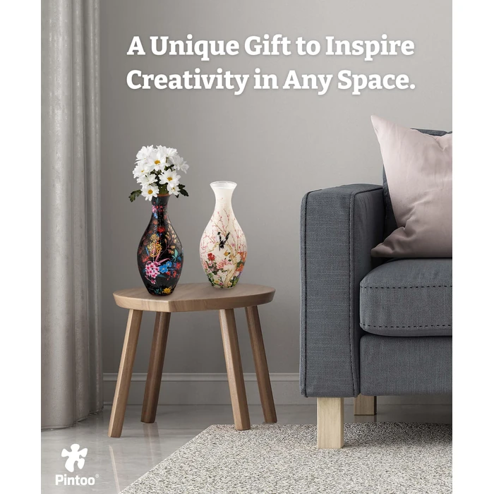 Pintoo 3D Puzzle Vase Unique Flower Vase Made by 160 Curved Plastic Puzzle Pieces House Warming Gift for Flower Arrangements and Home Decoration, for Mom [S1033] (Classic, Blooming Season) by Pintoo - Image 5