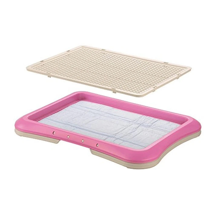 Richell Paw Trax Mesh Training Tray, Pink 25.2 x 18.9 x 1.6" | Richell Paw Trax Mesh Training Tray: Puppy Potty Pad Holder for Indoor Use, Anti-Chewing and Tearing, Ideal for Potty Training Puppies by Richell - Image 2