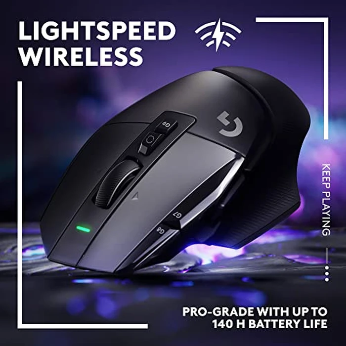 Logitech G502 X Lightspeed Wireless Gaming Mouse: Optical Switches, 13 Buttons, <140 hrs Battery Life & USB-C, Infinite Scroll Toggle, PowerPlay Wireless Charging Capable, for PC/MacOS - Black by Logitech G - Image 5