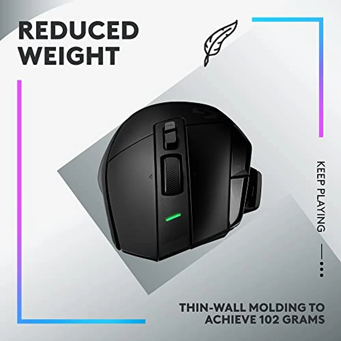 Logitech G502 X Lightspeed Wireless Gaming Mouse: Optical Switches, 13 Buttons, <140 hrs Battery Life & USB-C, Infinite Scroll Toggle, PowerPlay Wireless Charging Capable, for PC/MacOS - Black by Logitech G - Image 8