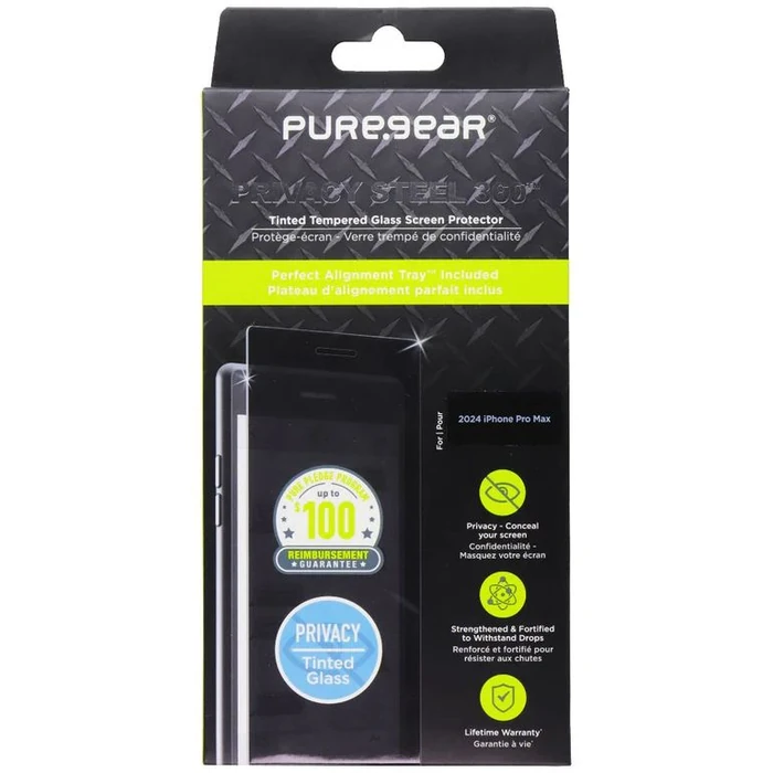 PureGear Privacy Steel 360 Screen Protector for iPhone 16 Pro Max - Privacy by PureGear - Image 2