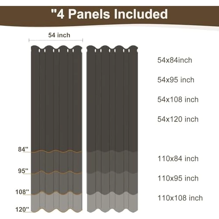 HolidayIdeas Sheer Outdoor Curtains-4 Panels Natural Linen Sheer Curtains Waterproof Privacy, Semi Voile Drapes for Porch, Pavilion, Garden, Lawn, Corridor, Sun Room Decor, W 54 x L 108 inch Long by HolidayIdeas - Image 9