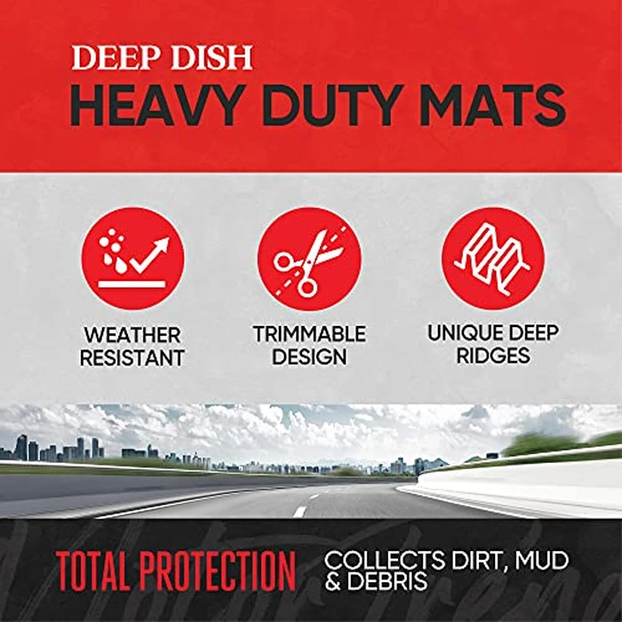 Motor Trend FlexTough Plus-2 Piece Front Car Floor Mats- Black Contour Liners-Deep Dish Heavy Duty Rubber Floor Mats for Car SUV Truck & Van-All Weather Protection, Universal Trim to Fit by Motor Trend - Image 3