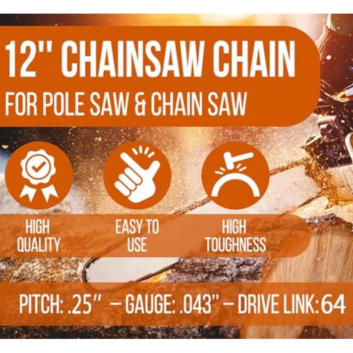 3 Pack 12 Inch Replacement Chainsaw Chain for Stihl MSA 120 C, MSA 140 C, MSA 160 C, MSA 200 C, MSA 60 C, MSA 70 C, Pole Saws HTA 50, HT 56, HT 105, Replaces 71PM3-64, 3670-005-0064 by Molten. - Image 2