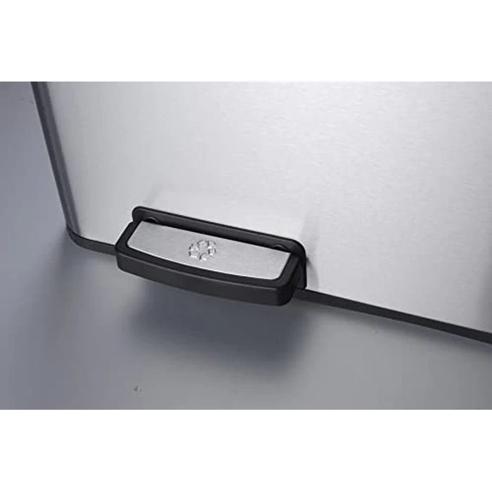 Step N' Sort The 18.5 Gallon Extra Large Capacity, Soft-Step, Dual Trash and Recycling Bin with Removable Inner Bins, Silver by Step N' Sort - Used - Like New condition - US$107.41