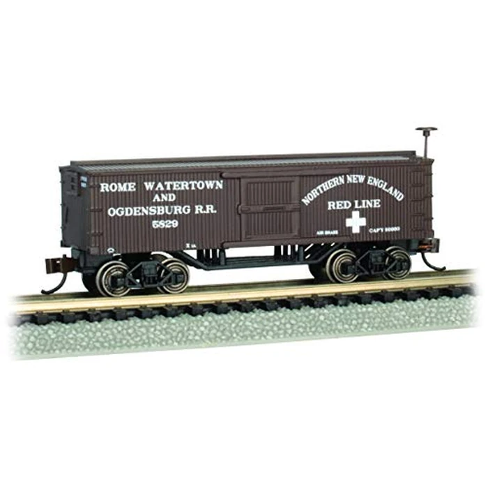 Bachmann Trains - Old-TIME Box CAR - Rome, Watertown and Ogdensburg - N Scale by Bachmann - Used - Like New condition