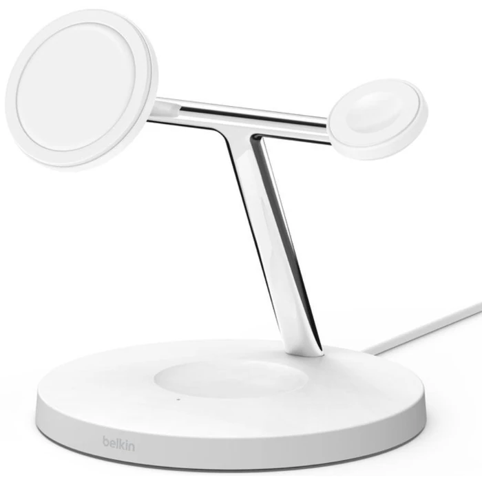 Belkin BoostCharge 3-in-1 Wireless Charger with MagSafe 15W - White by Belkin - Image 6