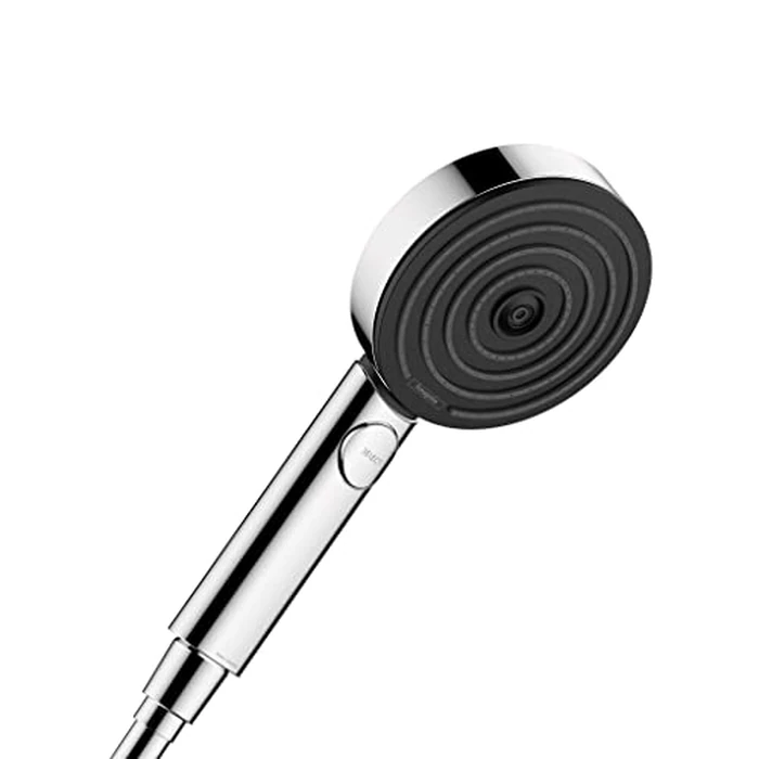 hansgrohe Pulsify S 4-inch Modern Handheld Shower Head 3-Spray PowderRain, IntenseRain, Pulsating Massage in Chrome, 24111001 by Hansgrohe - Image 1