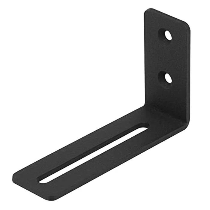 eoere 10 PCS 4" Black Adjustable L Corner Brace with Slot Hole Fits 1/4" Bolt, Steel Joint Right Angle Slidable Brackets Support, Thickness 1/8", Max Load 30 LB by eoere - Used - Like New condition - US$15.63