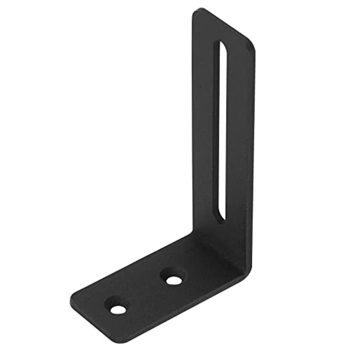 eoere 10 PCS 4" Black Adjustable L Corner Brace with Slot Hole Fits 1/4" Bolt, Steel Joint Right Angle Slidable Brackets Support, Thickness 1/8", Max Load 30 LB by eoere - Image 4