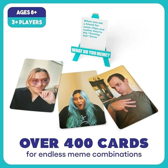 WHAT DO YOU MEME? Family Edition by Relatable, Now with Refreshed Content - Kids Games 8+, Family Games for Kids and Adults, The TikTok Viral Sensation, Includes 300 Caption Cards, 108 Photo Cards by WHAT DO YOU MEME? - Image 3