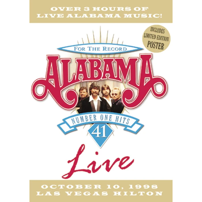Alabama: For the Record - 41 Number One Hits Live, October 10, 1998 Las Vegas Hilton by SONY MUSIC - Used - Acceptable condition