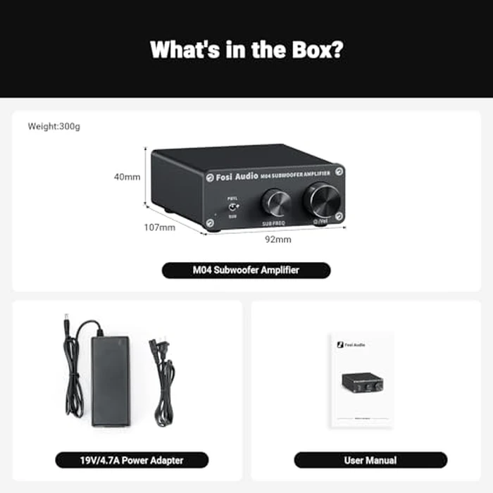 Fosi Audio M04 Subwoofer Amplifier for Home Theater Mono Channel Digital Class D Integrated Power Amp for Passive Speakers Subwoofer by Fosi Audio - Image 9