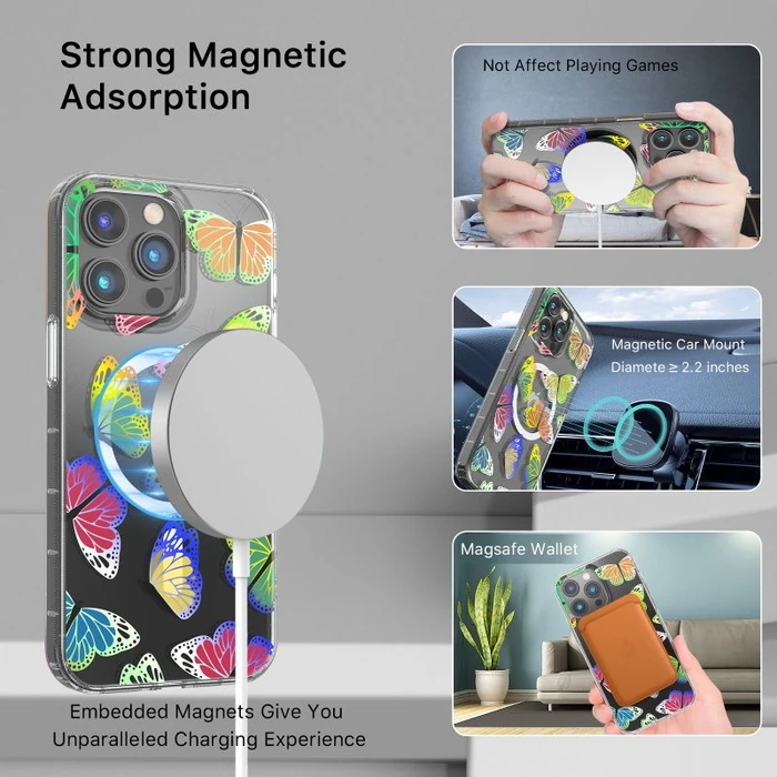 MyBat Pro Mood Series Phone Case with MagSafe for iPhone 14 Pro Max - Neon Butterflies - Brand New by MyBat Pro - Image 5