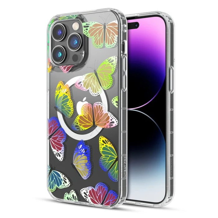 MyBat Pro Mood Series Phone Case with MagSafe for iPhone 14 Pro Max - Neon Butterflies - Brand New by MyBat Pro - Image 2