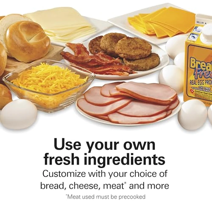 Hamilton Beach Dual Breakfast Sandwich Maker with Timer, Ready in 5 Minutes, Removable Dishwasher Safe PFAS-Free Non-Stick Egg Cooker Ring, Silver (25490C) by Hamilton Beach - Image 5