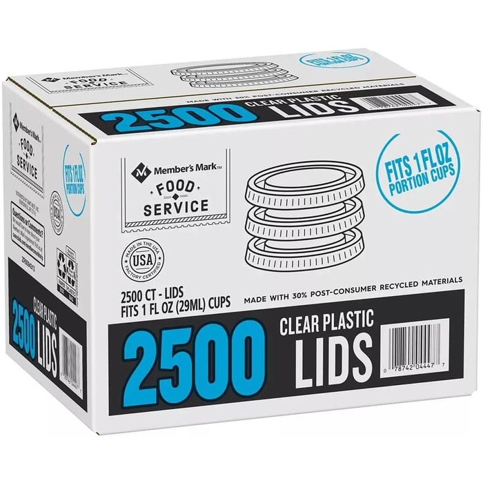 Member's Mark Food Service 2500 CT Clear Plastic Lids Fits 1oz Portion Cups - Clear by Member's Mark - Refurbished - Brand New condition - US$56.48