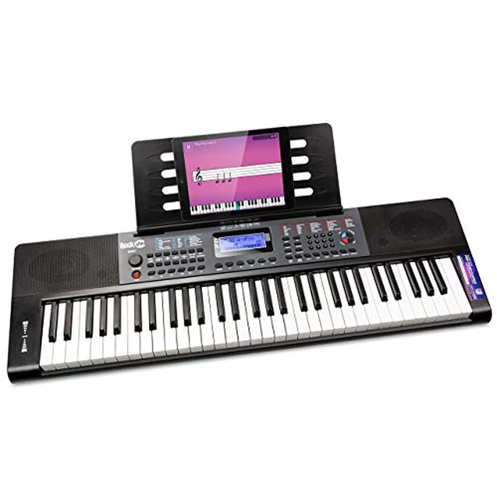RockJam 61 Key Keyboard Piano with Pitch Bend, Power Supply, Sheet Music Stand, Piano Note Stickers & Simply Piano Lessons by RockJam - Used - Like New condition - US$71.07