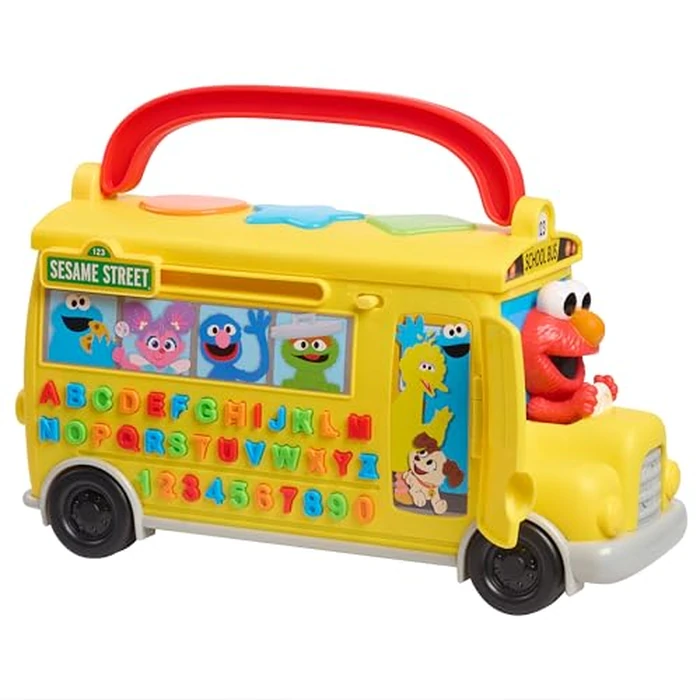 Sesame Street Elmo's Learn & Go School Bus Interactive Toy with Lights and Sounds, Toddlers Learn The Alphabet, Phonics, Numbers, Music, & More, Toy for Girls, Boys, Kids, Ages 2 and Up by Just Play by Sesame Street - Image 1