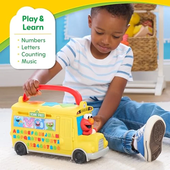 Sesame Street Elmo's Learn & Go School Bus Interactive Toy with Lights and Sounds, Toddlers Learn The Alphabet, Phonics, Numbers, Music, & More, Toy for Girls, Boys, Kids, Ages 2 and Up by Just Play by Sesame Street - Image 2