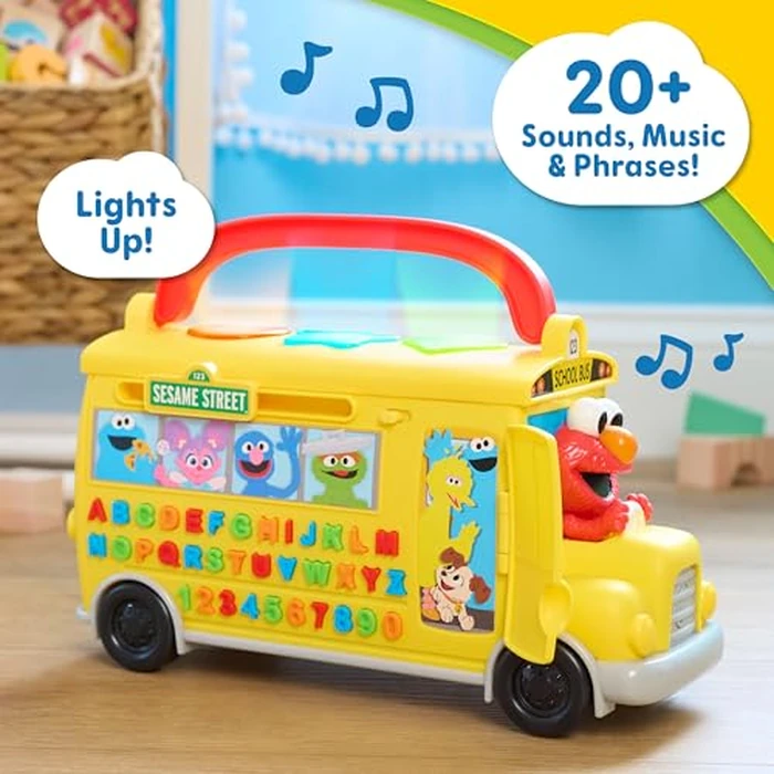 Sesame Street Elmo's Learn & Go School Bus Interactive Toy with Lights and Sounds, Toddlers Learn The Alphabet, Phonics, Numbers, Music, & More, Toy for Girls, Boys, Kids, Ages 2 and Up by Just Play by Sesame Street - Image 3