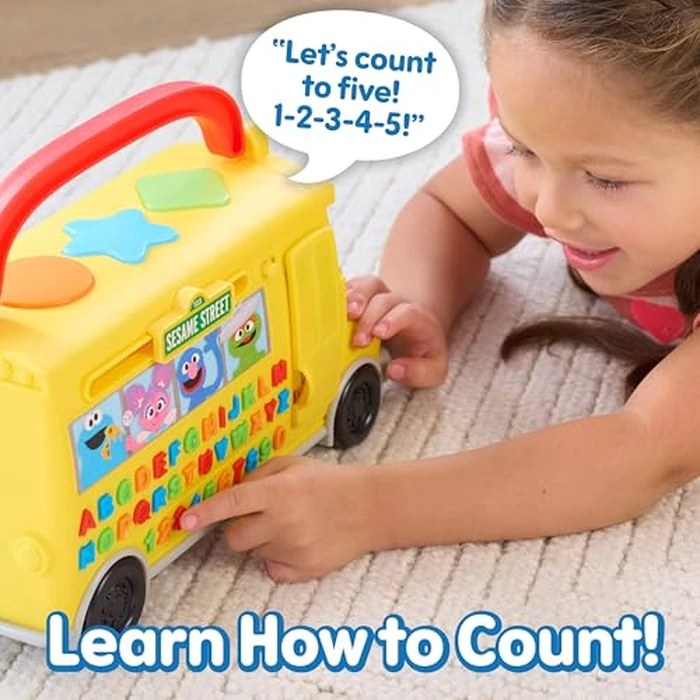 Sesame Street Elmo's Learn & Go School Bus Interactive Toy with Lights and Sounds, Toddlers Learn The Alphabet, Phonics, Numbers, Music, & More, Toy for Girls, Boys, Kids, Ages 2 and Up by Just Play by Sesame Street - Image 4
