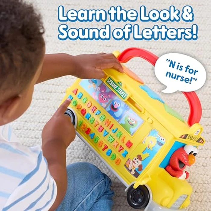 Sesame Street Elmo's Learn & Go School Bus Interactive Toy with Lights and Sounds, Toddlers Learn The Alphabet, Phonics, Numbers, Music, & More, Toy for Girls, Boys, Kids, Ages 2 and Up by Just Play by Sesame Street - Image 5