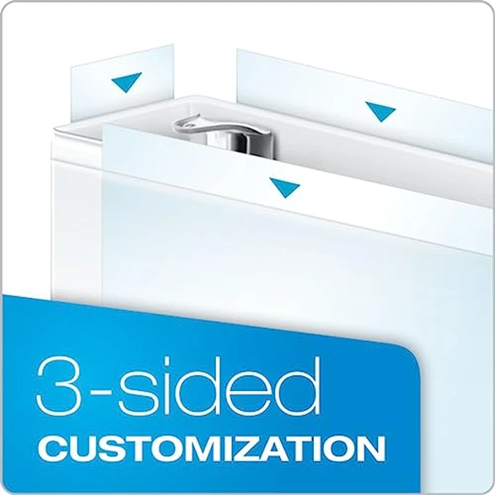 Cardinal Binders 3 Ring, 1 Inch D-Ring, ClearVue for 11 x 17 Inch Tabloid Documents, White, Holds 240 Sheets, Non-Stick Archival Safe, XtraLife Hinges, Customizable Cover for Office or Design Use by Cardinal - Image 3